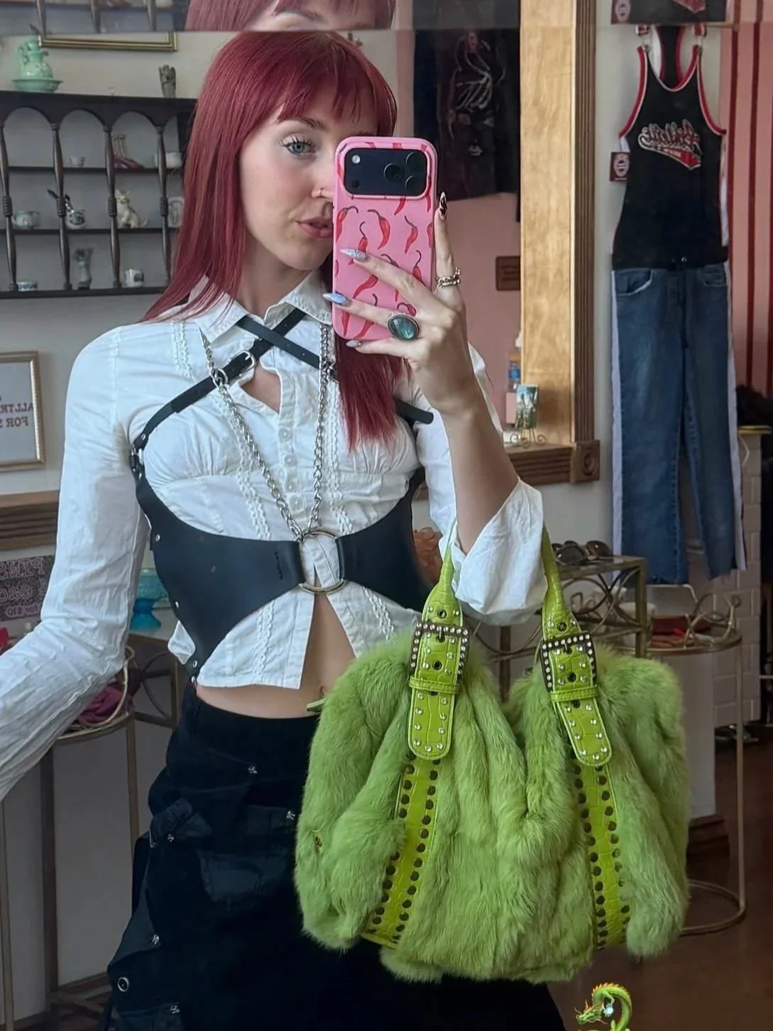 Andrea Corset Vegan Leather Chest Harness | Cactus Cult Leather